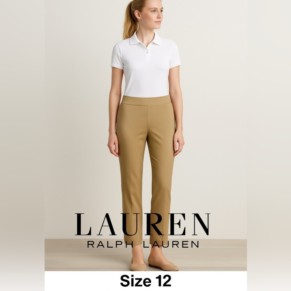 Lauren Ralph Lauren Women’s Khaki Stretch Ankle Pants – Size 12
